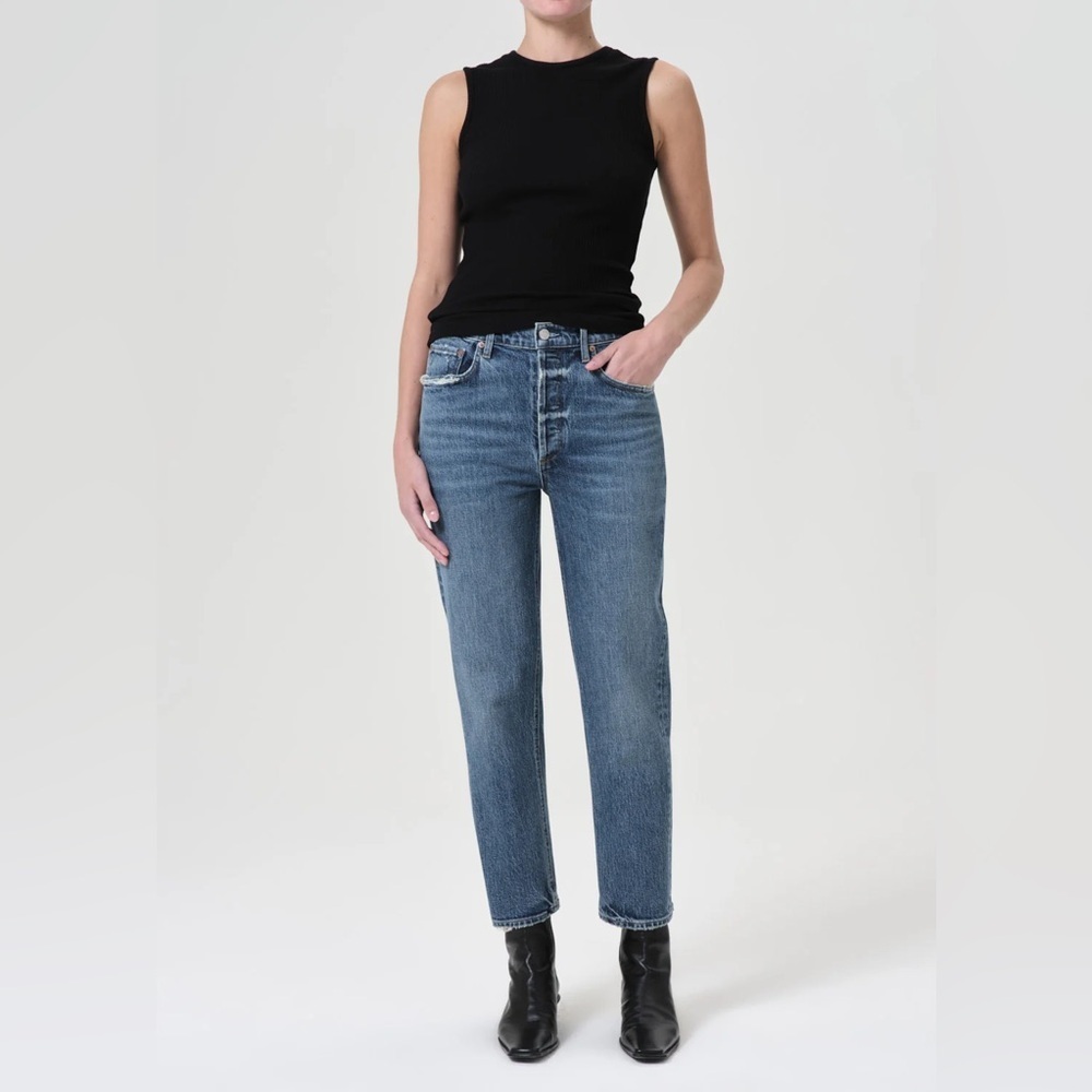 Agolde Medium Blue Straight Leg Jeans